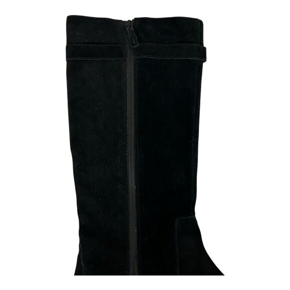 Cole Haan Putnam Tall Knee High Riding Boots Black Suede Leather Waterproof 10B - Picture 5 of 15